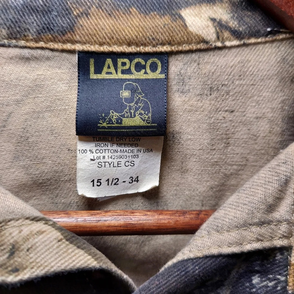 Lapco Breakup Camouflage Pearl Snap USA - Picture 4 of 6